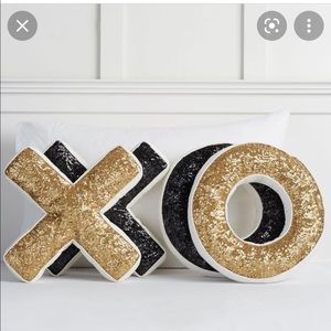 Pottery Barn Teen Gold XO Accent Pillows